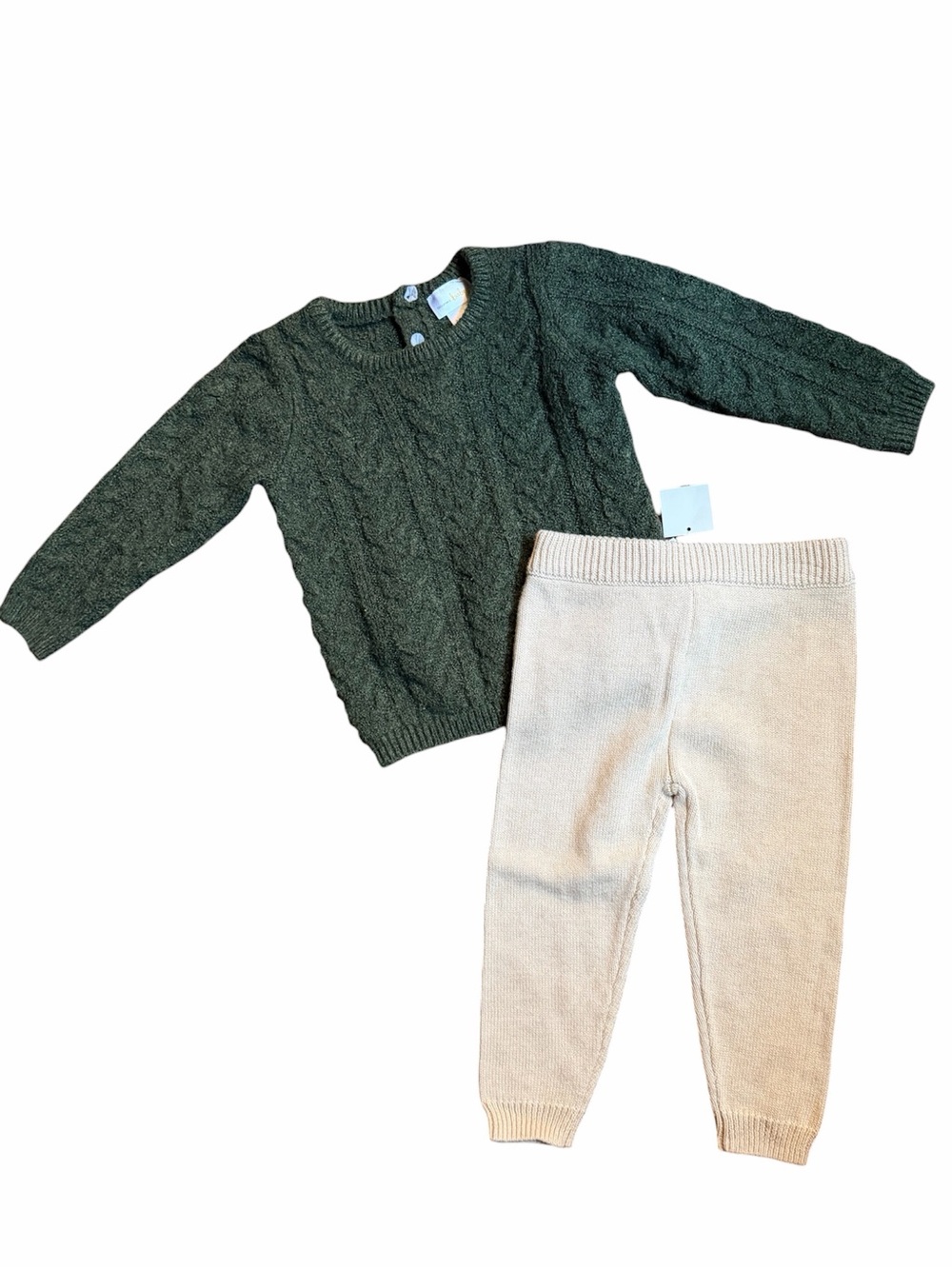 bloomie’s baby Cable Knit Sweater & Cozy Knit Pants Set